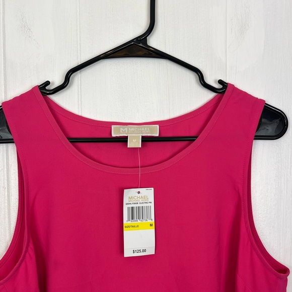 NWT Michael Kors Pink Fly Away Sleeveless Blouse Sz M - Picture 2 of 10